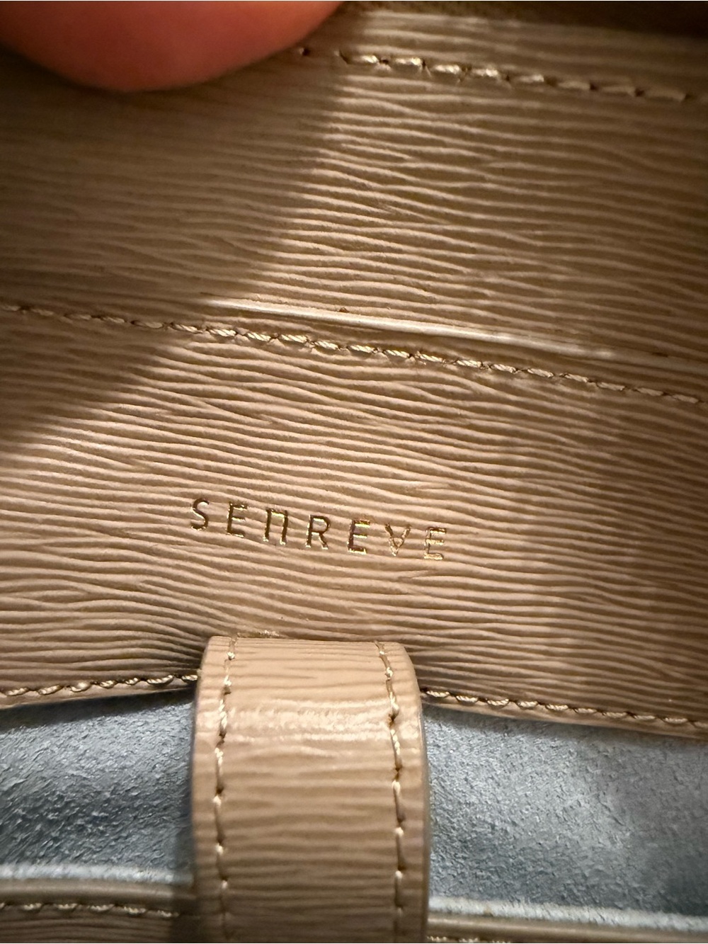 Senreve Maestra Mimosa Latte Gold Taupe Structured Leather Work School Bag - Picture 8 of 16